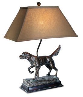 Dog Table Lamp Hunting Rustic Lodge Hunter Lamps Heavy