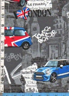  Benartex UK English Union Jack London Mini Coopers Big Ben