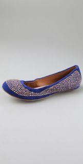 Maloles Georges Suede Ballet Flats with Gold Studs