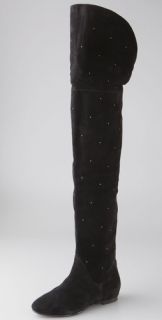 See by Chloe Above the Knee Flat Boots with Small Studs
