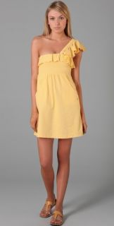 Juicy Couture Smocked One Shoulder Ruffle Dress
