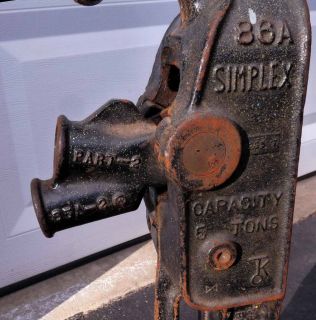 Simplex Templeton Kenly Railroad House 86A 5 Ton Ratchet Jack
