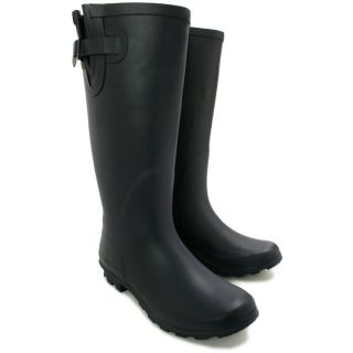 New Womens Snow Rain Welly Wellington Flat Wide Calf Boots