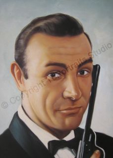 James Bond 007 Sean Connery Movie Memorabilia Original Poster Oil Art