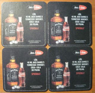 Jack Coke Jack Daniels No 7 Coca Cola 4 Pcs Coasters from Poland