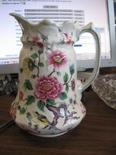 72 Pitcher James Kent Old Foley Bird Flowers Chinese Rose