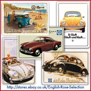 Volkswagen Metal Postcards New Collectable VW Poster Plaque Tin Sign