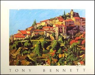 Tony Bennett South of France Poster Hand Signed by Tony Bennett Make