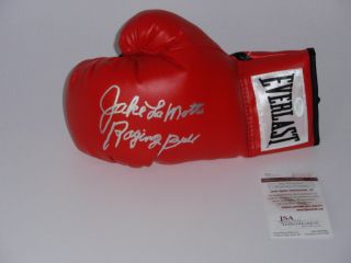 Jake LaMotta Raging Bull Inscrp Signed Everlast Boxing Glove JSA