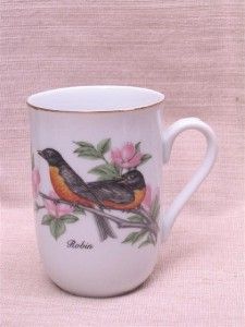 Porcelain Bird Robin Mug John James Audubon 1985