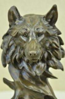  Sculpture Statue Wolf Head Bust Wild Life Garden Figurine