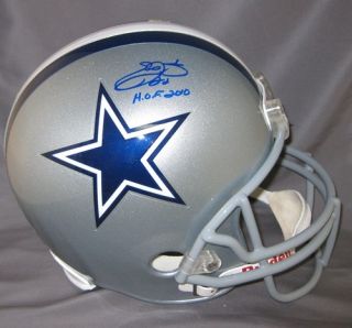 Emmitt Smith Autographed Cowboys Full Size Helmet w HOF