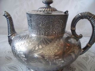 Antique Victorian Aesthetic Quadruple Plate Webster Tea Set Service