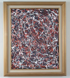  America Original Framed Fine Art Painting Jackson Pollock