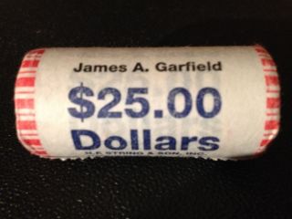 JAMES GARFIELD 2011 Presidential Gold Dollar Coin Box Roll