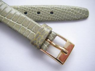 Olive Green Lizard Leather Ladies Dress Band 12 Mm