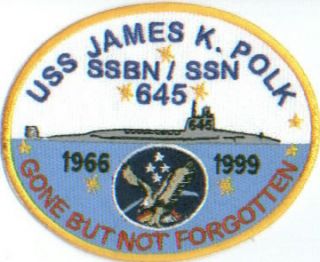 US Navy SHIP Patch USS James K Polk SSBN 645 Y