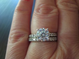 Gorgeous 18K White Designer A Jaffe Diamond Engagement Wedding Ring
