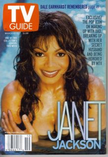 TV Guide March 10 2001 Janet Jackson Dale Earnhardt Remembered Nice