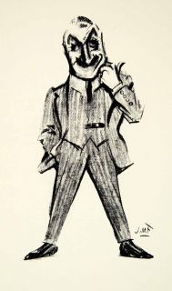 1951 Print John Drew James Montgomery Flagg Caricature Cartoon Suit