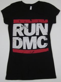 Run DMC JMJ T Shirt Jam Master Jay Rap Hip Hop Womens Juniors Slim Fit