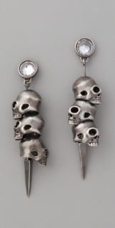 Noir Jewelry 3 Skull Pirate Earrings