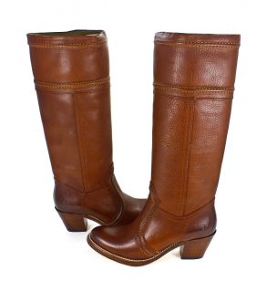 Frye Jane Boot 14 inch Redwood Brown Leather Shoes 9 New