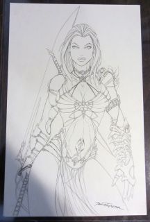 Jamie Tyndall Original Art Page 11 x 17 inches Female Warrior Based on