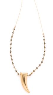 Heather Hawkins Gold Horn Pyrite Necklace