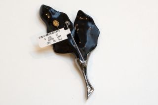 New Alexis Bittar Jeweled Gray Flower Pin Brooch $395