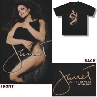 Janet Jackson Pillow Pic All for You Tour Black T Shirt XL New