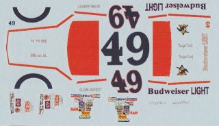 49 Glen Jarrett Bud Light Thunderbird 1 32 Slot Car Decals