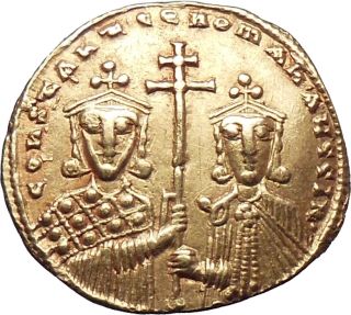 CONSTANTINE VII & ROMANUS I, Gold Solidus, Constantinople, 945AD. Bust