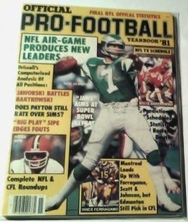 1981 Official Pro Football Yearbook Ron Jaworski Cover
