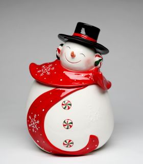 Appletree Design Snowman Cookie Jar Ceramic Canister Christmas Hat