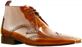 Jeffery West Muse Brown Honey Brogues Lace Up Boot