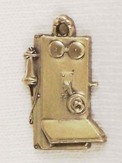 Vintage CTO Sterling Antique Wall Crank Phone Charm