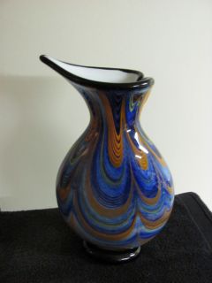 Jean Claude Novaro Glass Vase Sculpture Hand Blown