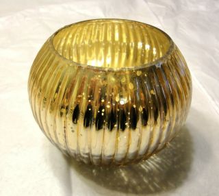 Set of 4 Gold Mercury Glass Votive Candleholders by Jayson Home