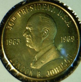 Lyndon B Johnson Mint Commemorative Bronze Medal Token Coin