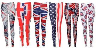  Star and Stripe Americal Flag Print Legging Union Jeck Trouser