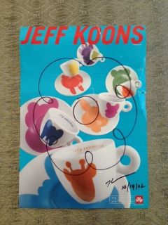 Jeff Koons Signed and Dated Illy Poster with Drawing