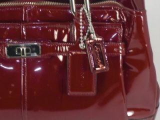 Coach 17855 Wine Chelsea Patent Leather Jaden Carryall Tote Handbag