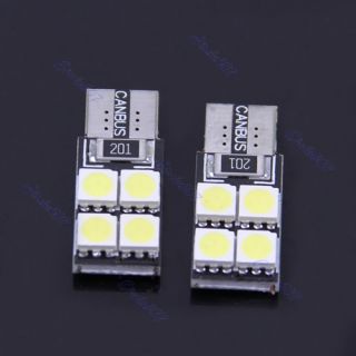 2pcs T10 4 SMD LED 5050 Car Auto Canbus Wedge Turn Signals Light Lamp