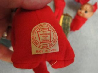 Items Vintage Japan Felt Knee Huggers Elf Pixie Christmas Lot Tree