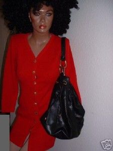 Jennifer Moore Chic Black Leather Hobo Style Shoulder Bag Purse Classy