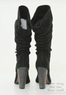 Jean Michel Cazabat Black Ruched Suede Boots Size 40