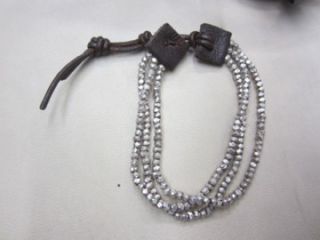 229 New Chan Luu Exquisite Triple Strand Cuff Bracelet w 925 Hammered