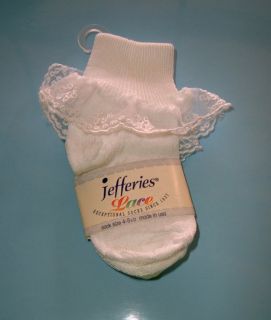Jefferies Infant Baby Girl White Lace Socks Size 4 5 1 2