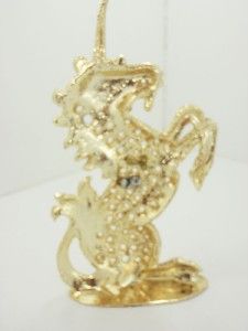 Vtg C Torino Unicorn Jewelry Earrings Holder Gold